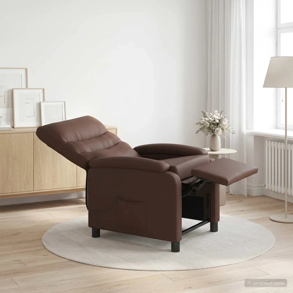 Poltrona Massaggiante Marrone Similpelle 42034903