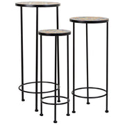 Set di 3 supporti in mosaico Rosso e metallo