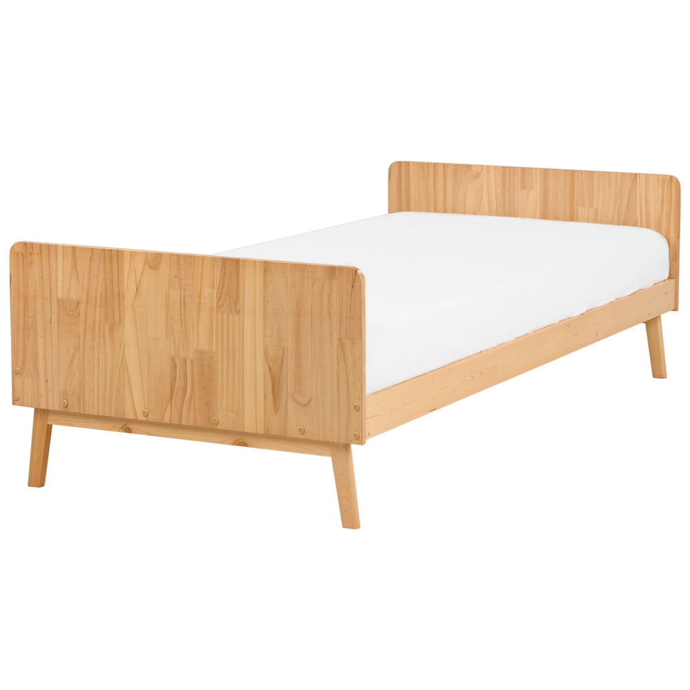 Letto singolo moderno con rete a doghe in marrone chiaro 90 x 200 cm cameretta moderna