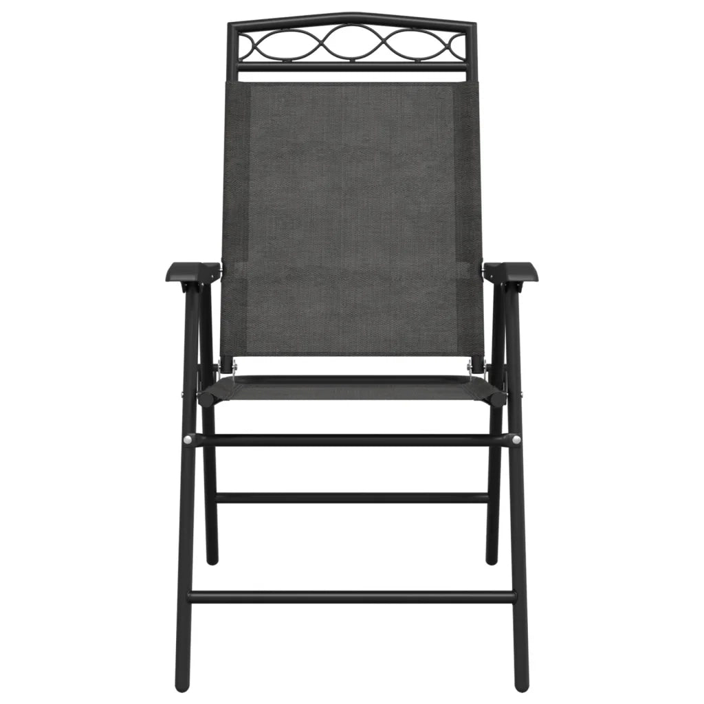 Sedie da Giardino Pieghevoli 2 pz in Acciaio Grigio e Textilene 360200