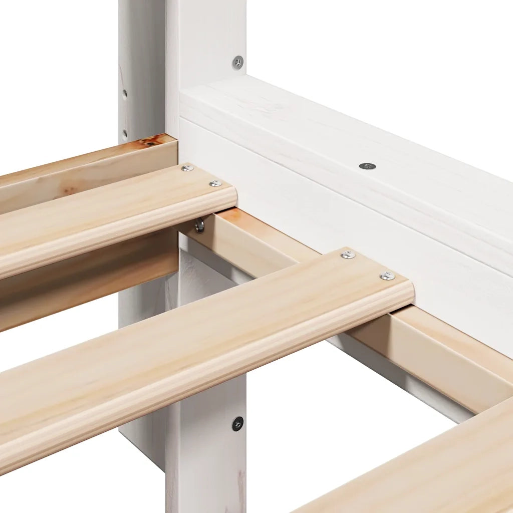 Letto Libreria senza Materasso Bianco 100x200 cm Legno di Pino 3309816