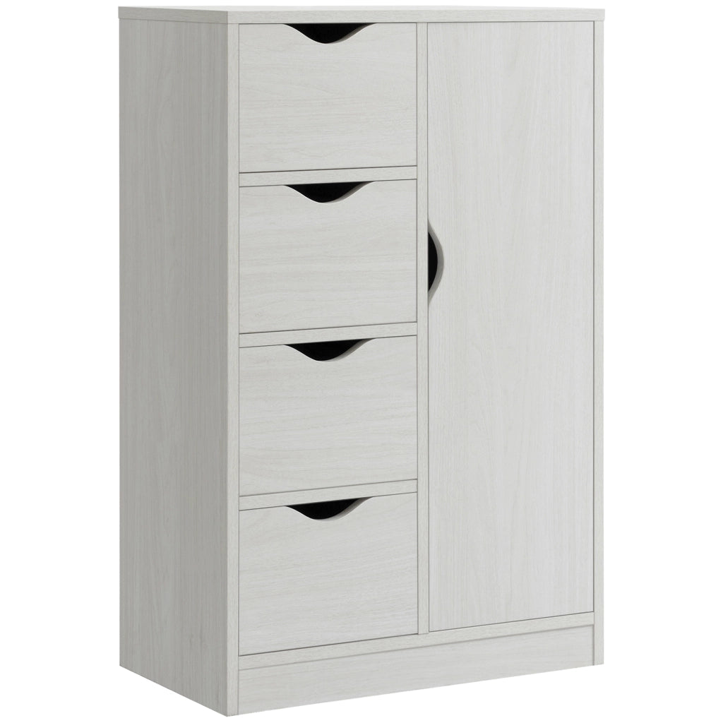 Mobile multiuso con cassetti e anta ¨C Xylo ¨C bianco 54x29x83 cm