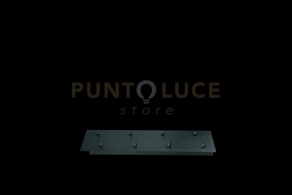 OBA0024 BASE RETTANGOLARE 8 FORI NERO PER SOSPENSIONE 80CM