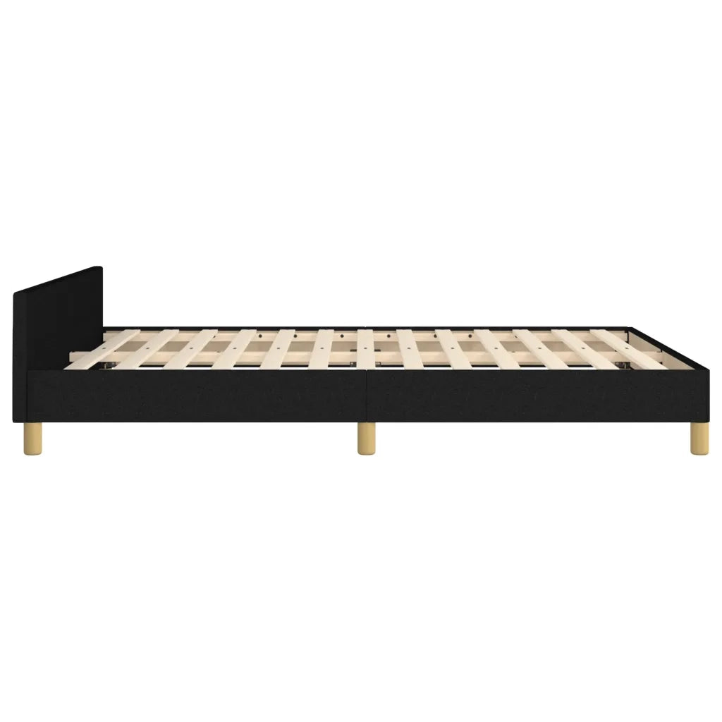 Letto matrimoniale | Letto per adulti | Giroletto senza Materasso Nero 140x200 cm in Tessuto