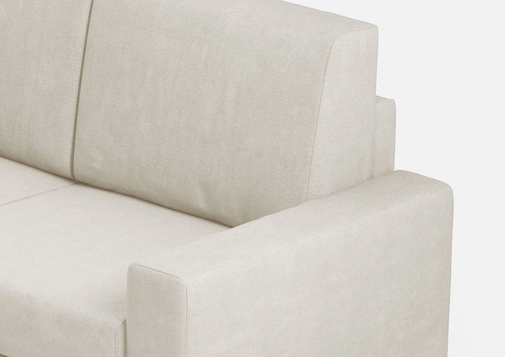 Divano Angolare 5 Posti 246x246x85 cm Sakar in Tessuto Latte