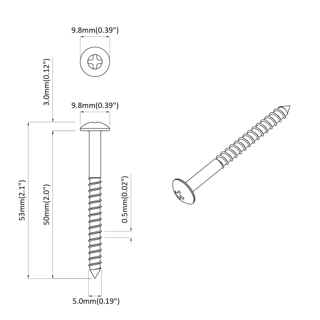 Vite in Legno 3273 pz Argento 9,8 x 53 mm Acciaio CFW4656070