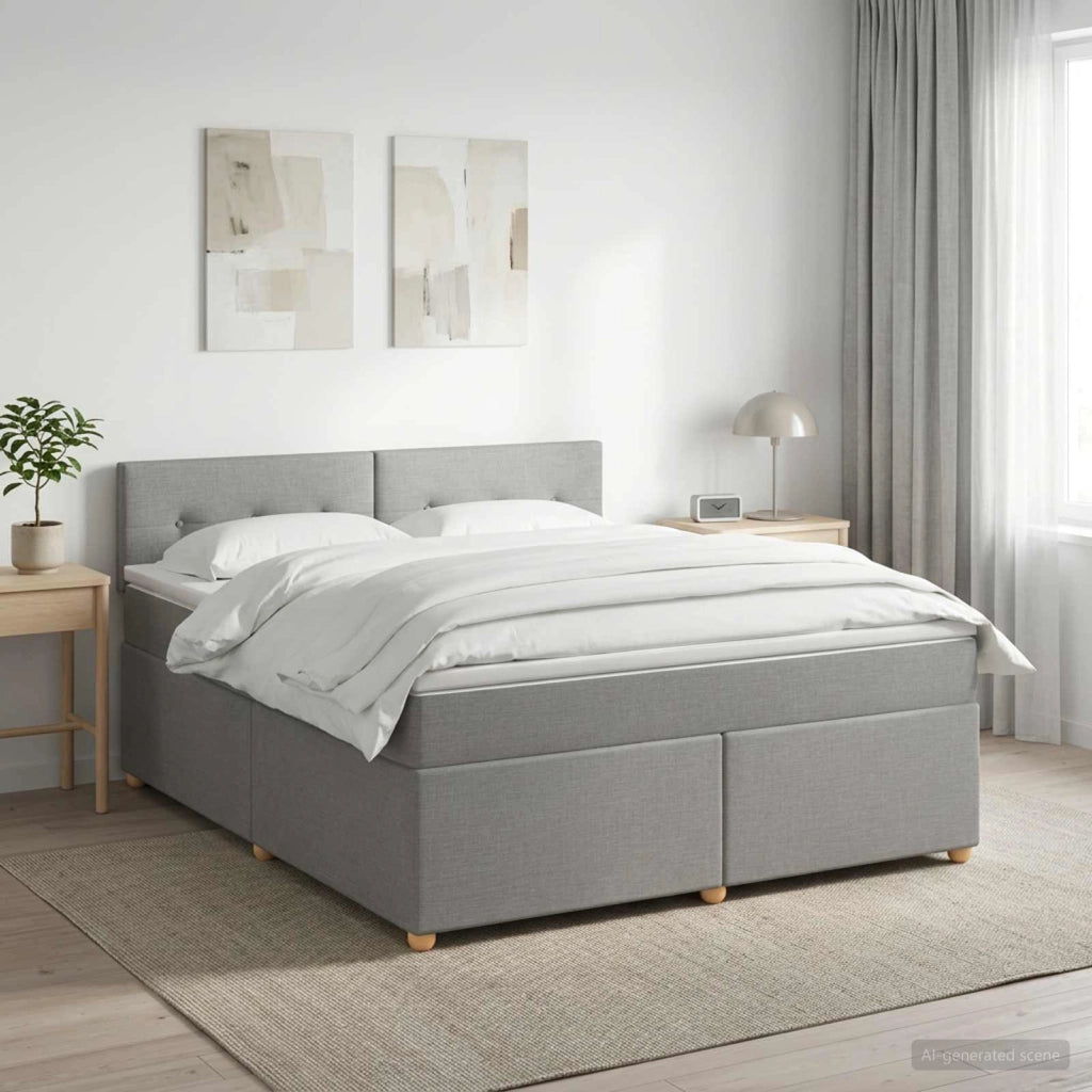 Letto box spring con materasso Grigio Chiaro 180 x 200 cm 3452478