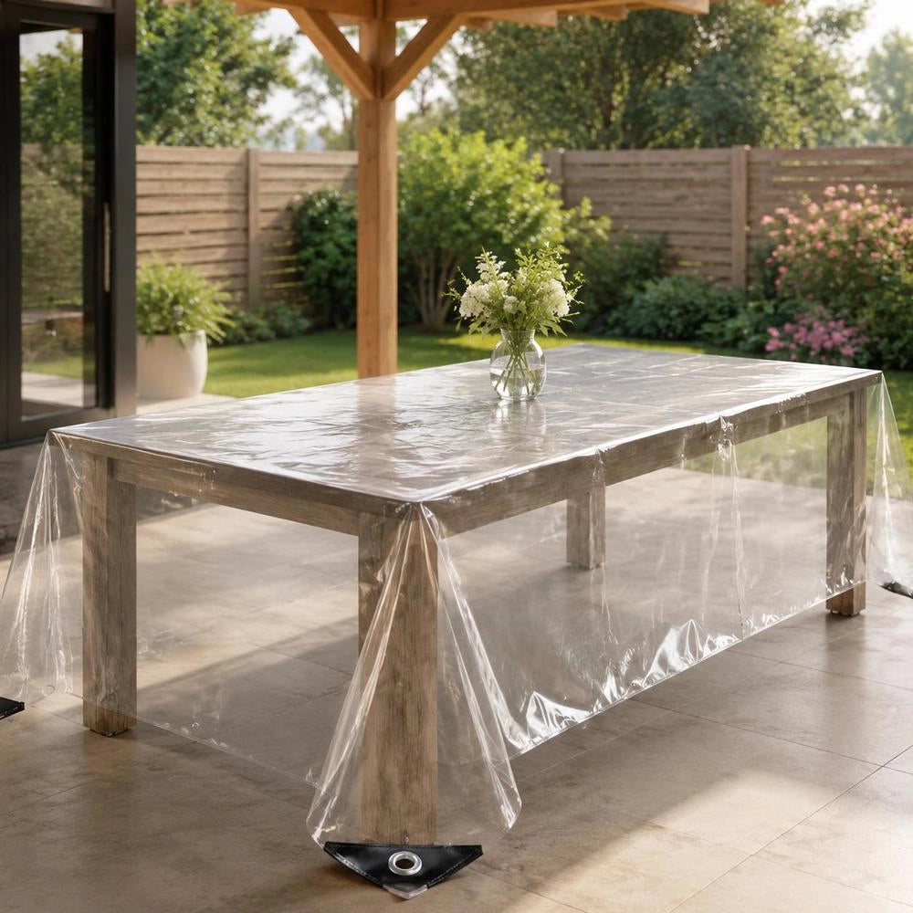Telo trasparente con occhielli, 2x4 m, in PVC, robusto e versatile, ideale per esterni, giardino e balcone