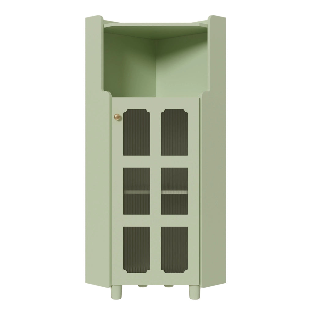 Mobile angolare 63,5x124 cm con LED controllati tramite app in MDF verde