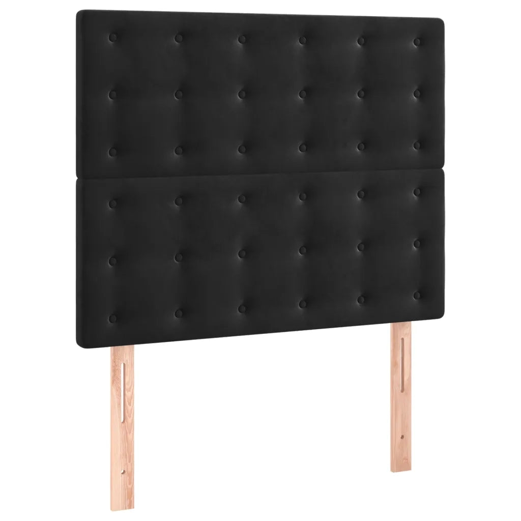 Testiera | Testata Nera 80x5x118/128 cm Velluto