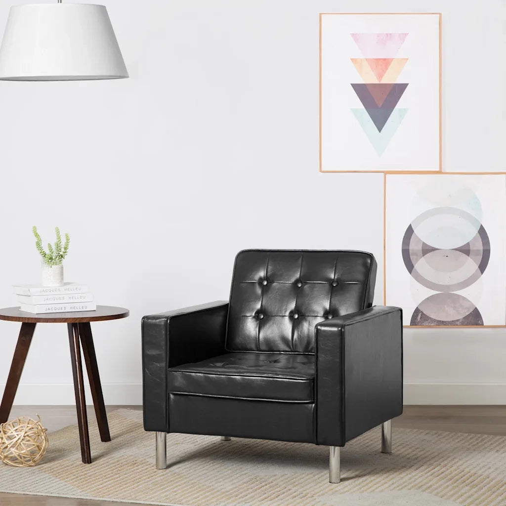 Poltrona | Sedia Relax Nera 75x70x75 cm Similpelle