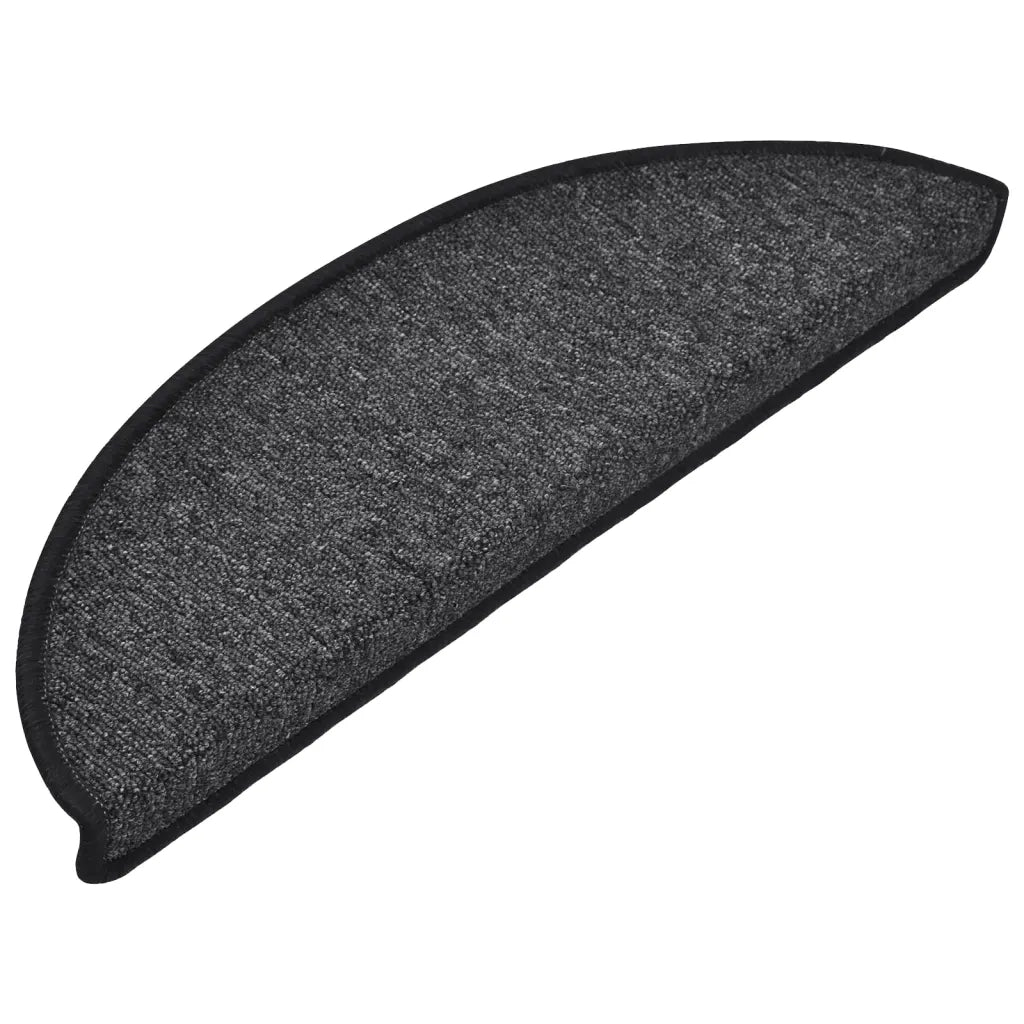 Tappetini per scale 15 pz | Gradini per Scale 56x17x3 cm Antracite Semicircolari