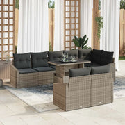 Set Divano da Giardino con cuscino con cuscino 9 pcs Grigio