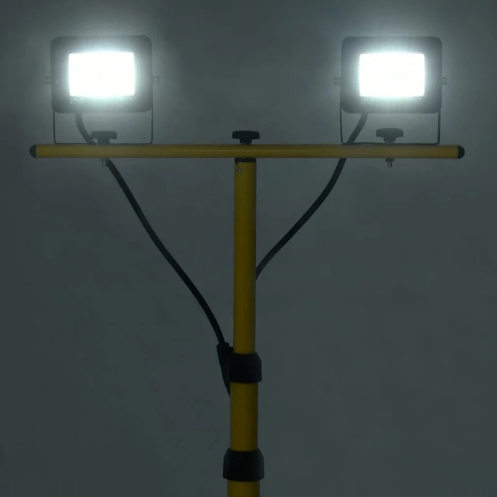 Faretto a LED con Treppiede 2x10 W Bianco Freddo 149658