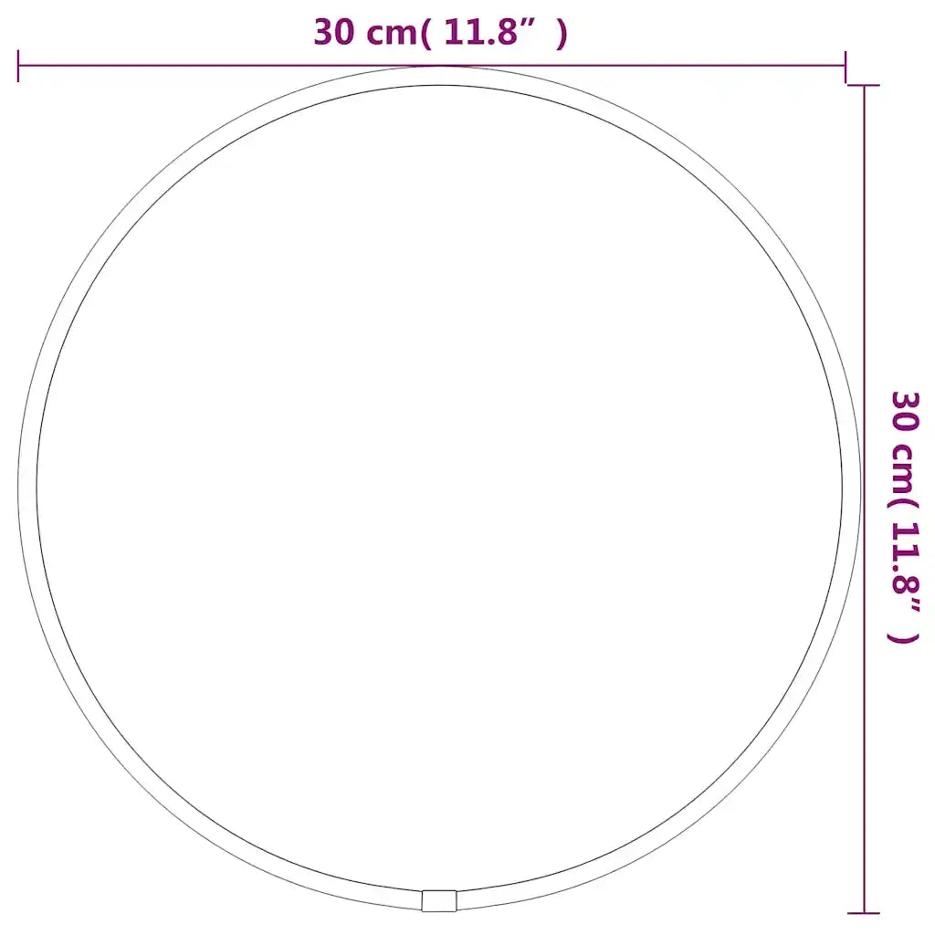 Specchio da Parete Nero Ø 30 cm Rotondo 348184