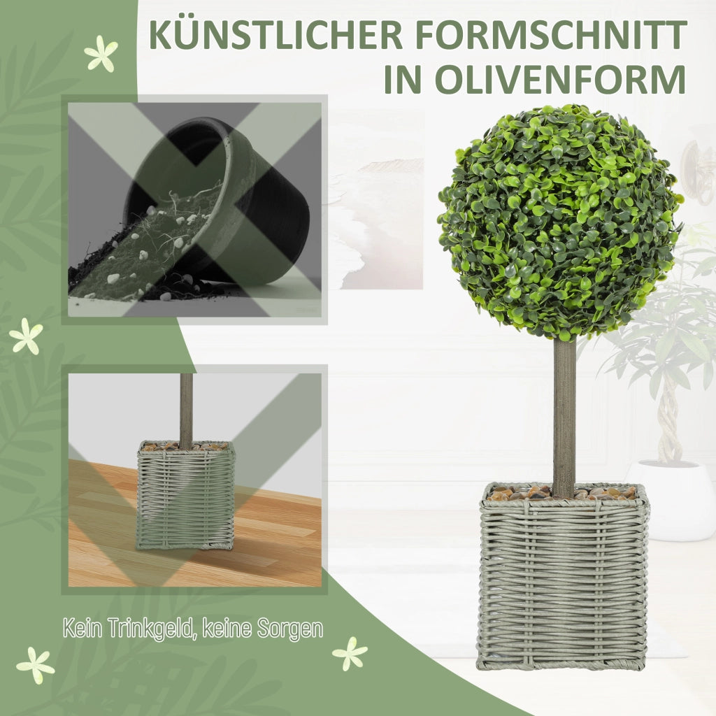 Set 2 piante artificiali ¨C zephmum ¨C verde plastica cemento