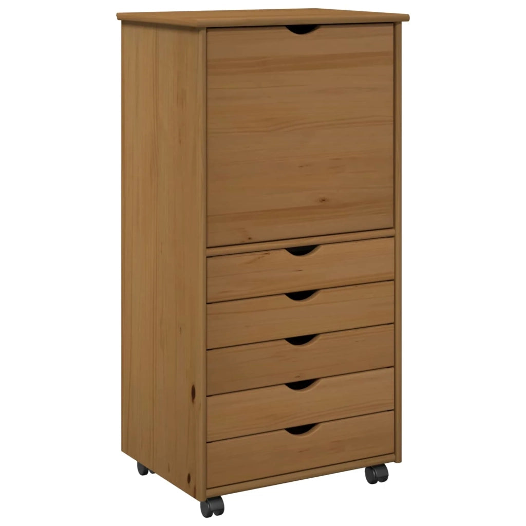Mobile con Ruote 53 x 39 x 103 cm Legno di Pino Massello 42028368