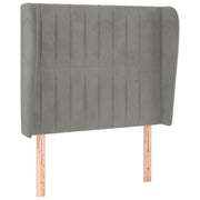 Testiera | Testata ad Orecchio Grigio Chiaro 83x23x118/128 cm in Velluto