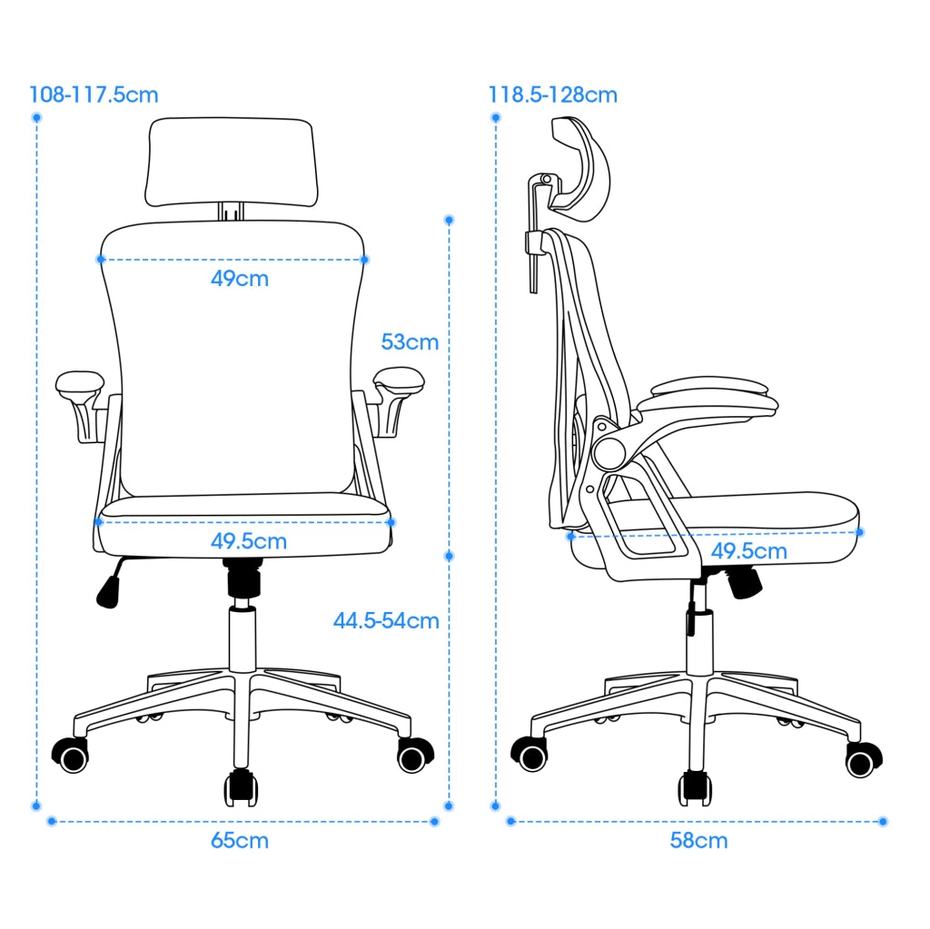 Sedia da ufficio ergonomica grigia con schienale in rete