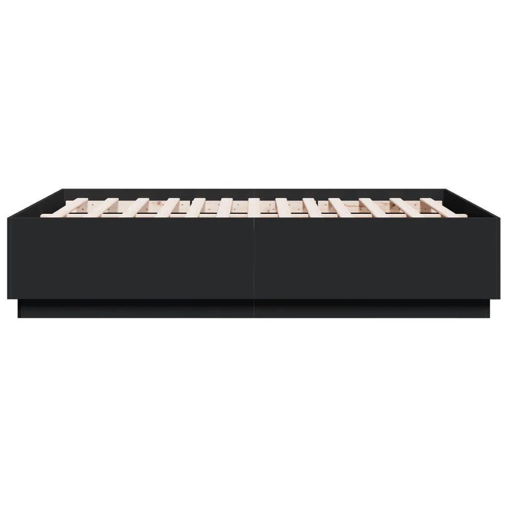 Giroletto-Struttura Letto Nero 135x190 cm in Legno Multistrato 632674