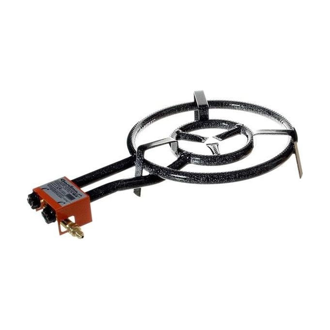 Garcima BN-G500 Bruciatore a Gas per Paella 50 cm con Doppio Anello Concentrico e Controllo Indipendente Fiamma colore Nero