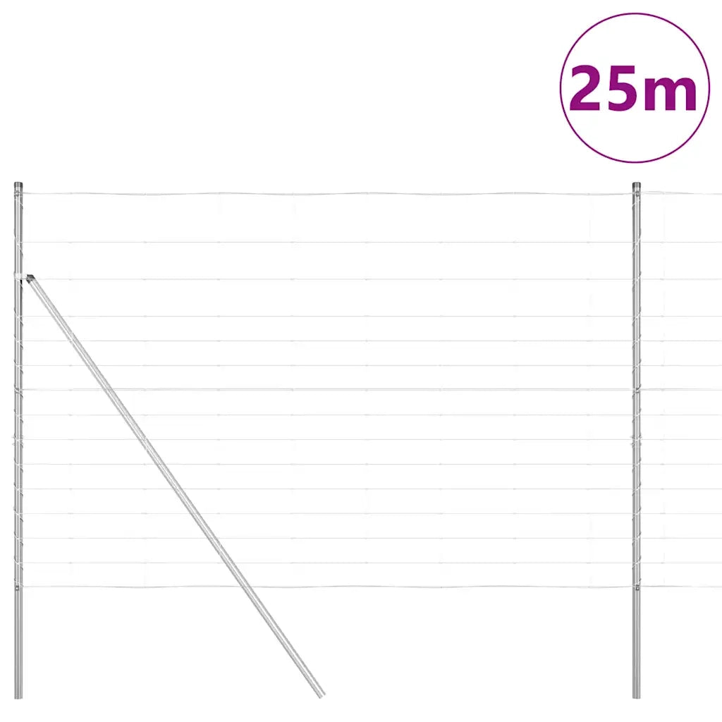 Palo della recinzione | Pannello per recinzione Zincato 25 x 1,6 m Acciaio