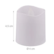 Set di 12 candele LED decorative atmosfera accogliente 4,5 x 4 cm finitura opaca in PP bianco 13_0014649