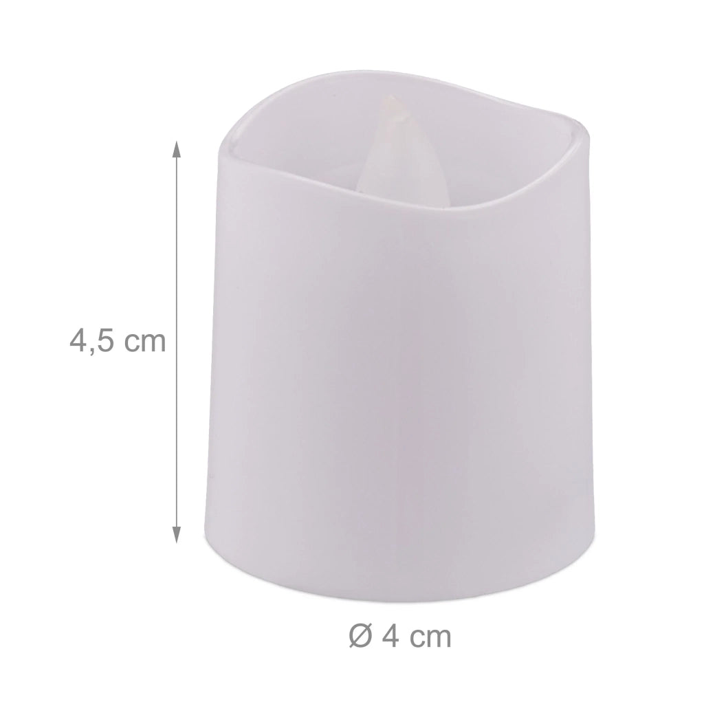 Set di 12 candele LED decorative atmosfera accogliente 4,5 x 4 cm finitura opaca in PP bianco 13_0014649