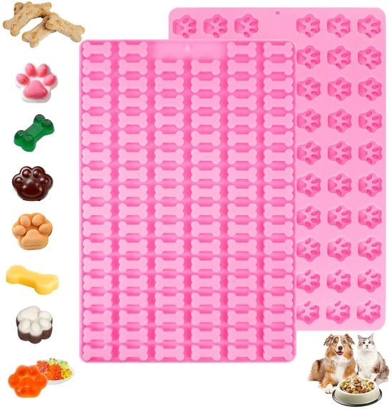 Dailygoods- Bakmat Siliconen - 2 Stuks - Antiaanbak - Hondenkoekjes - Herbruikbaar - BPA-vrij - Flexibel en Veilig - Bakvorm