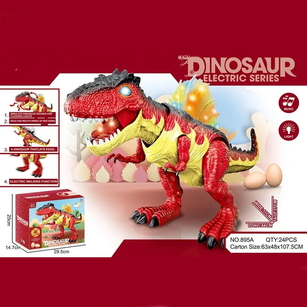 Trade Shop - Dinosauro T Rex Gigante Con Suono, Luci, Cammina Giocattolo Bambini Depone Uova -