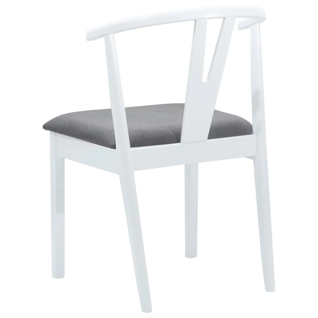 Sedia da pranzo 2 pz | Sedie da cucina Bianco e Grigio Legno di gomma solido