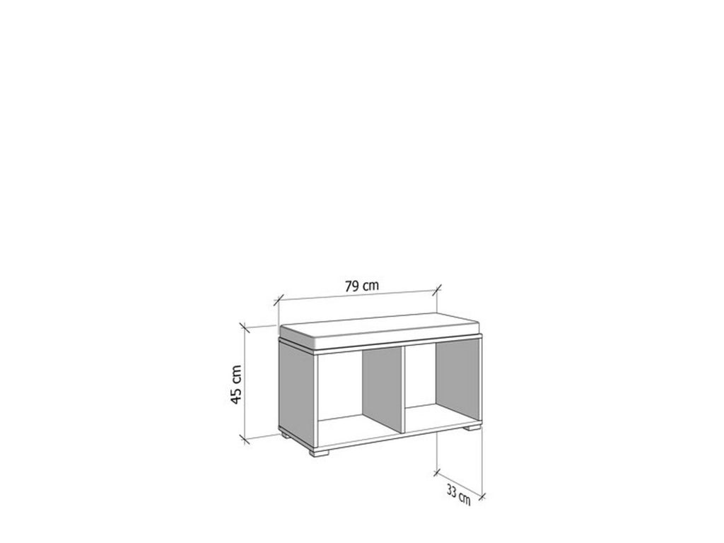Cannole, Mobile da Ingresso un Ripiano, 79x35x45h cm Bianco