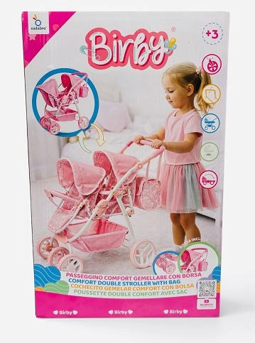 Passeggino gemmellare con borsa per bambole, Eta 3+