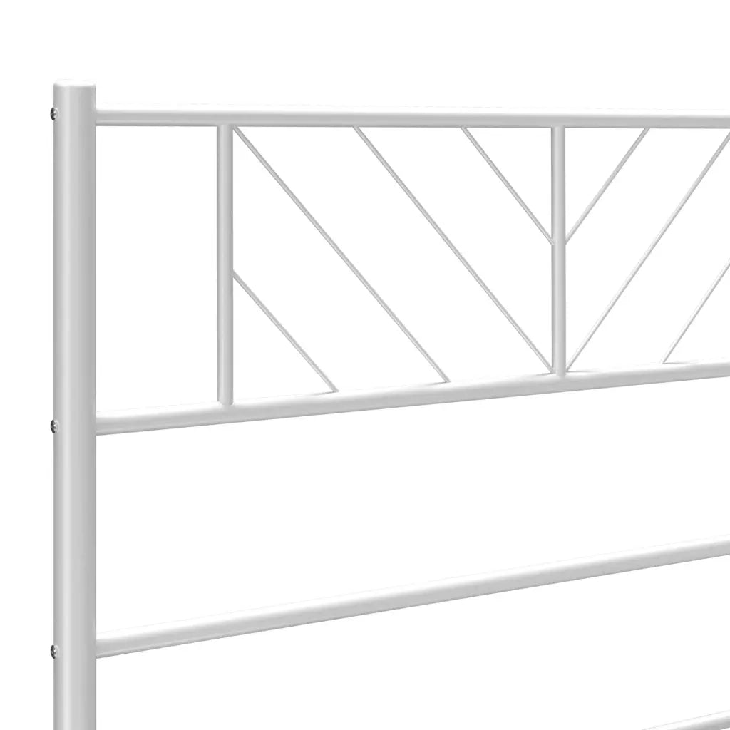 Giroletto con Testiera e Pediera Metallo Bianco 107x203 cm 372242