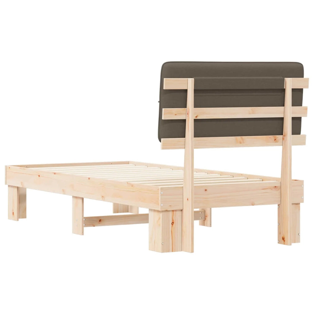 Letto con Testiera Rivestita Talpa 100 x 200 cm Pino massello 877442