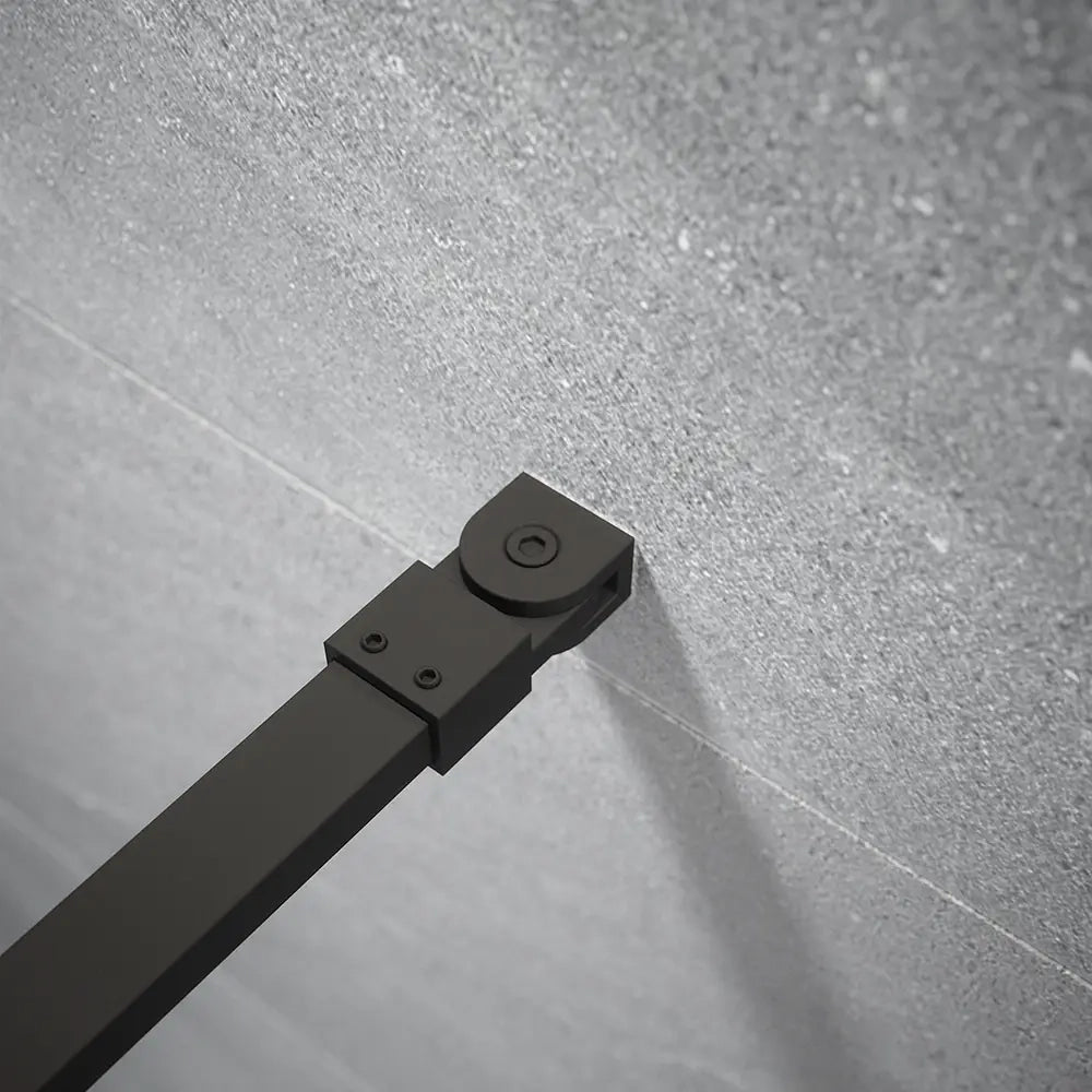 Doccia walk-in 120cm + anta 30cm vetro temperato anticalcare 10mm fumé profili neri | Naxos
