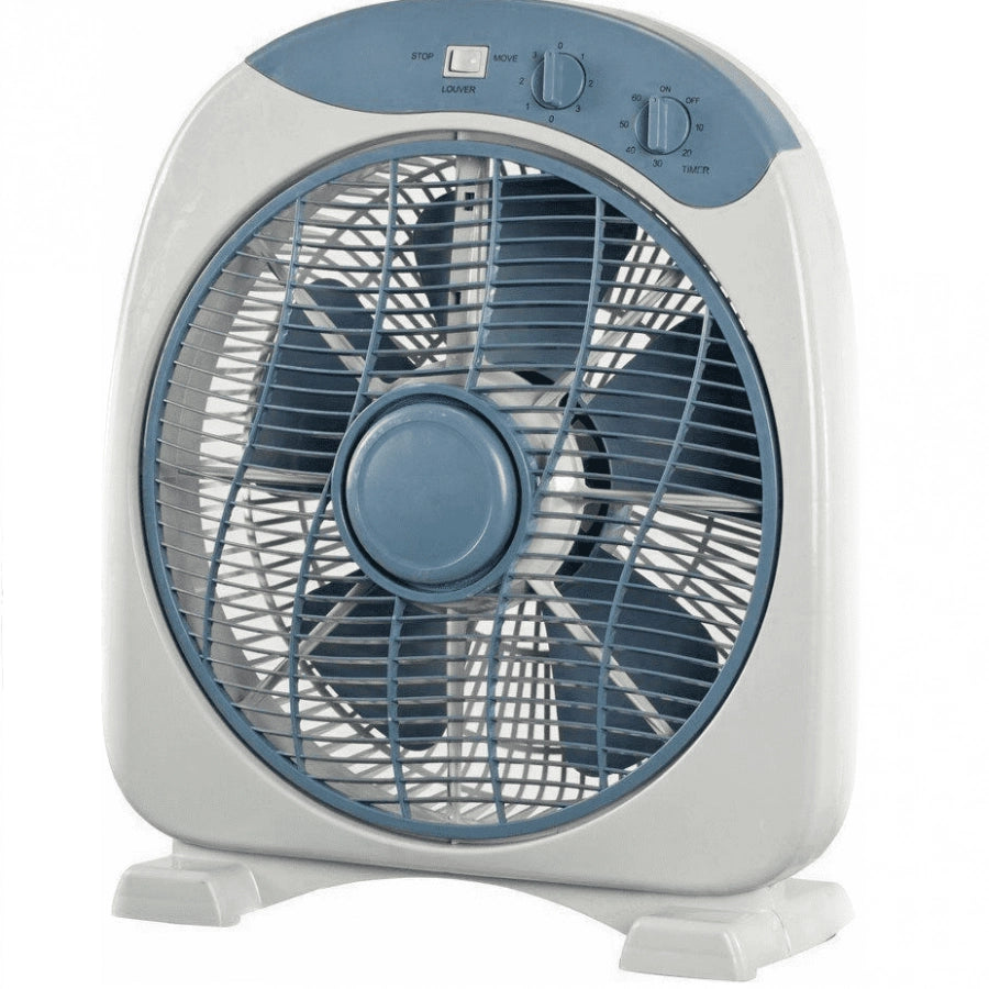 VENTILATORE BOX FAN DA TAVOLO PALE 30 CM 3 VELOCITÀ TIMER GRIGLIA ROTANTE 50 W