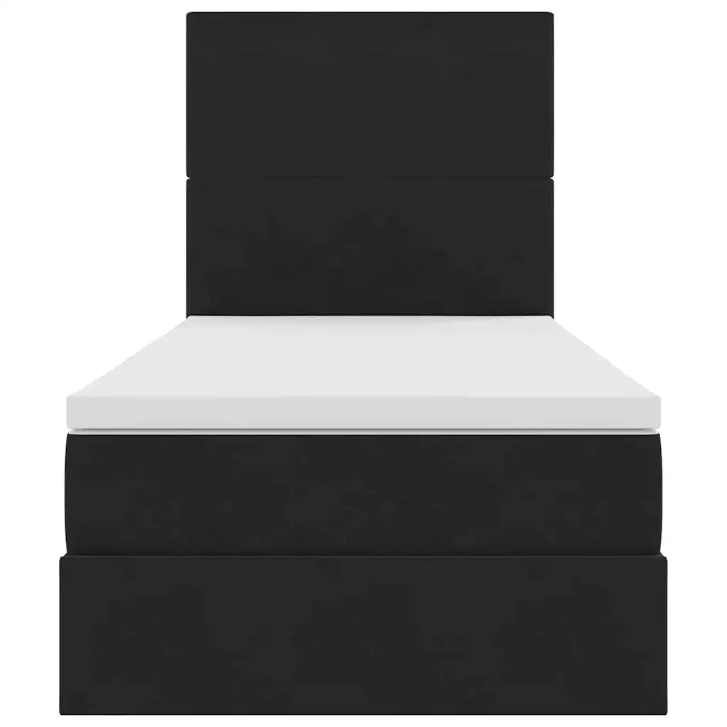 Letto con contenitore LED e materasso Nero 90 x 190 cm Velluto 3372575