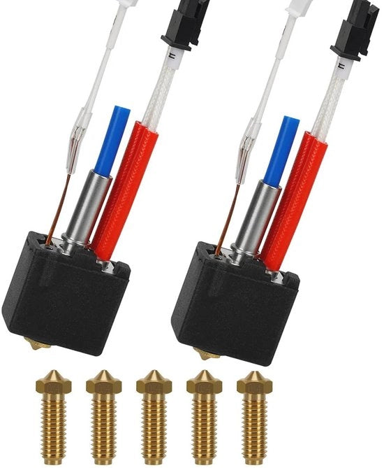 Kit di Testa di Stampante 2 pezzi per Stampanti 3D - Testa di Stampante con Blocco di Riscaldamento