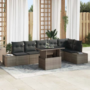 Set Divano da Giardino con cuscino 7 pcs Grigio polyrattan