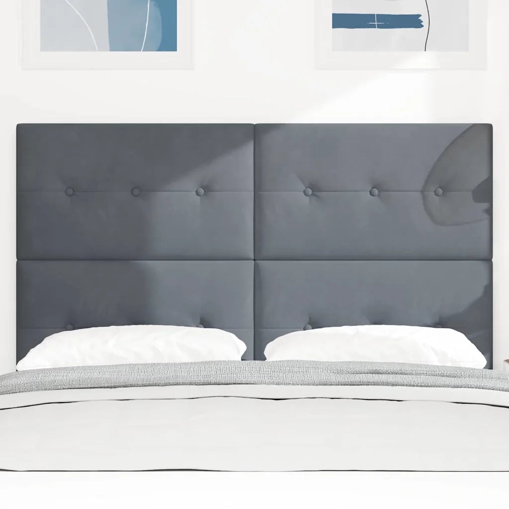 Testiera | Testata LED con strisce LED Grigio 160 cm Velluto