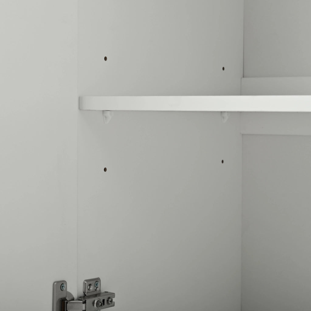Credenza 120x38;5x79 cm a 3 ante in MDF bianco con ripiani regolabili HOMVRA