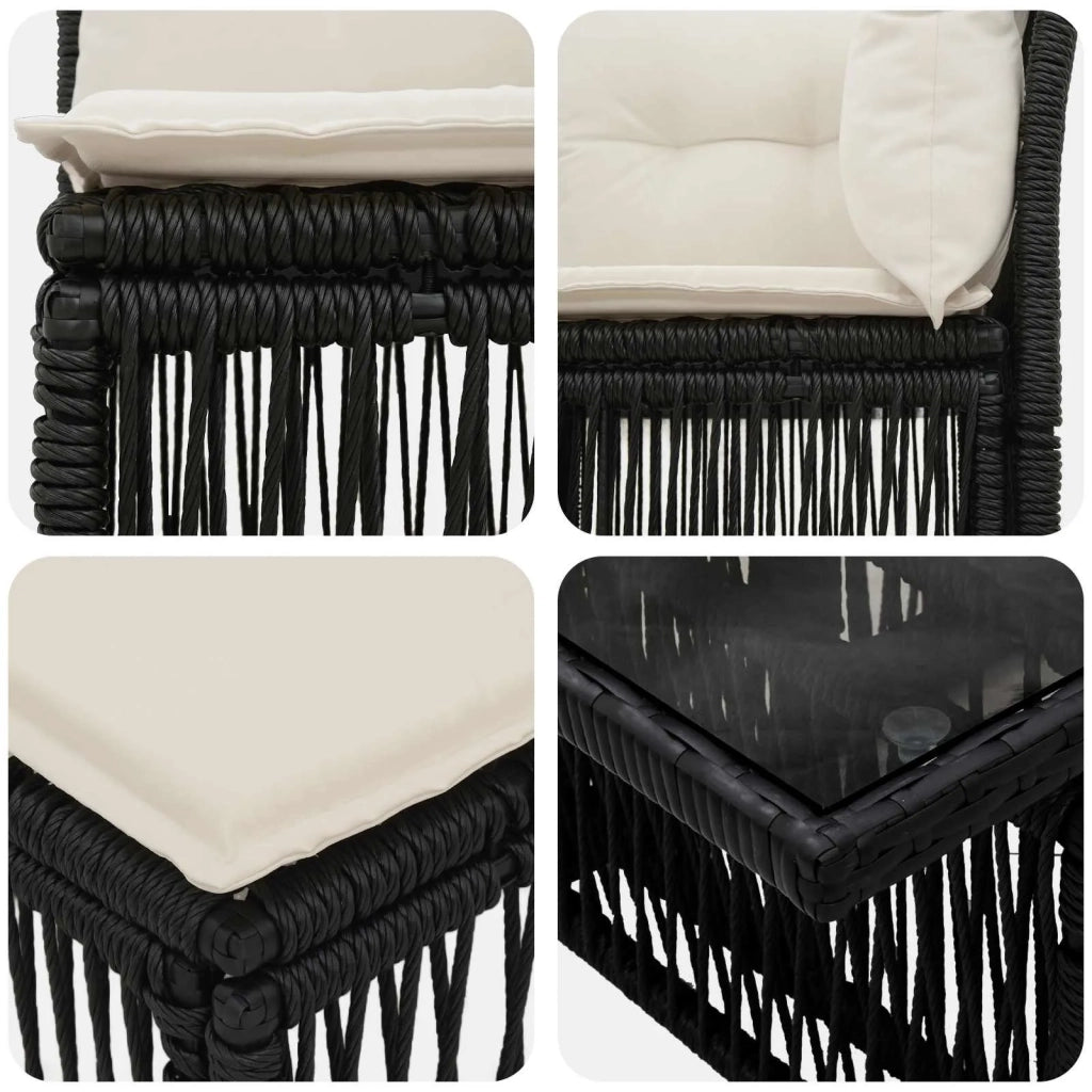 Set Divano da Giardino 13 pz Nero polyrattan 3436558