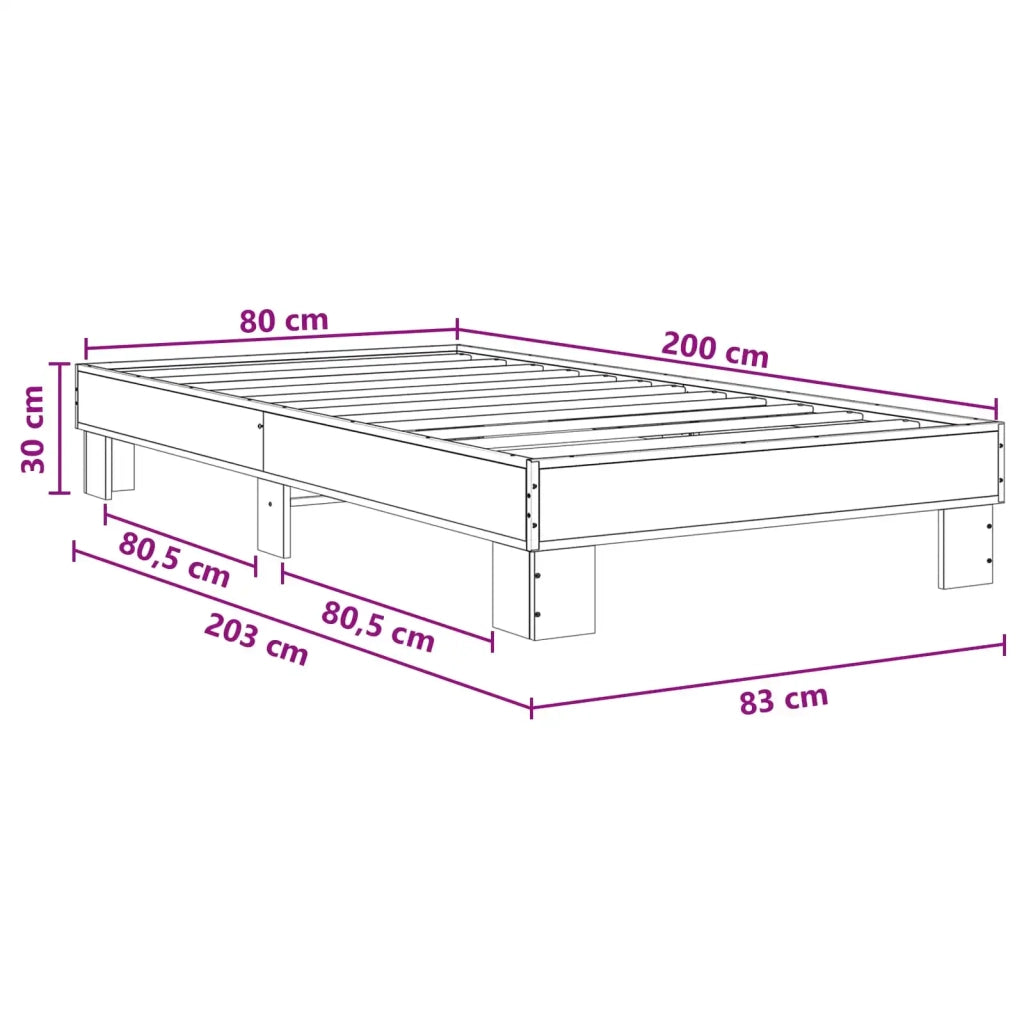 Struttura del letto Legno antico 80 x 200 cm 8009130