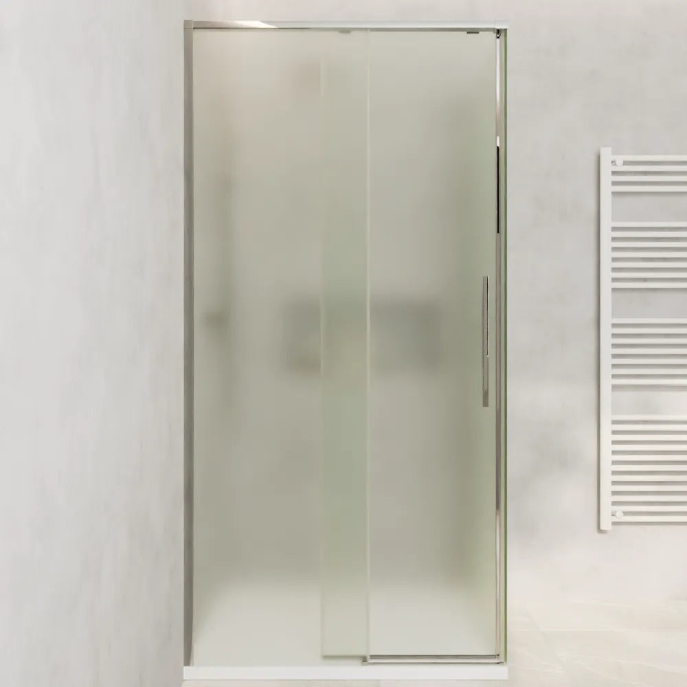 Box doccia 120x90cm scorrevole profili cromati vetro 8mm opaco anticalcare h200 | Gili