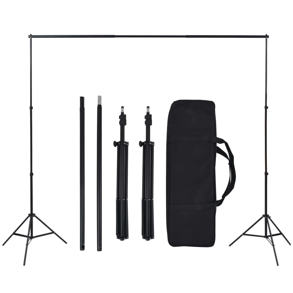 Kit professionale per studio fotografico con 5 fondali luci e ombrelli 02_0001495