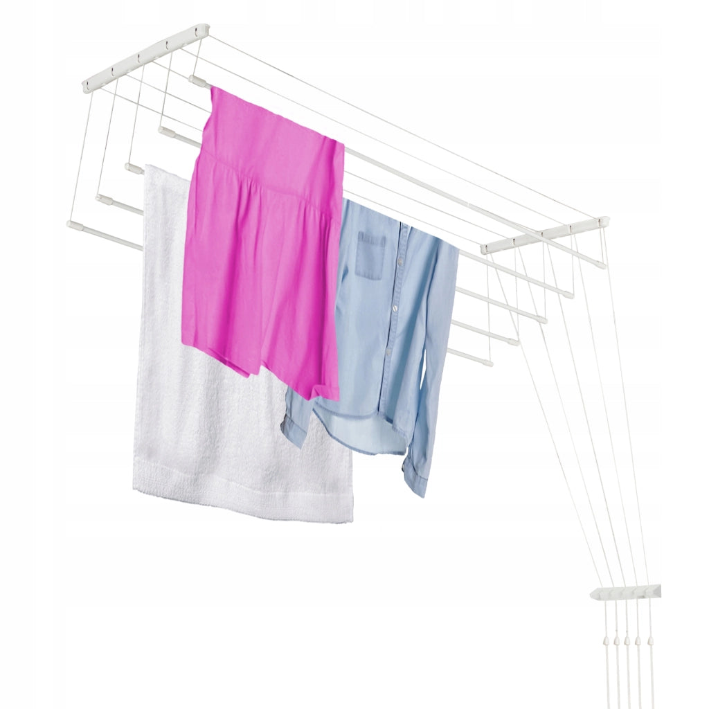 Stendibiancheria da soffitto KADAX per bagno, 5 barre, 150 cm, resistente e robusto.