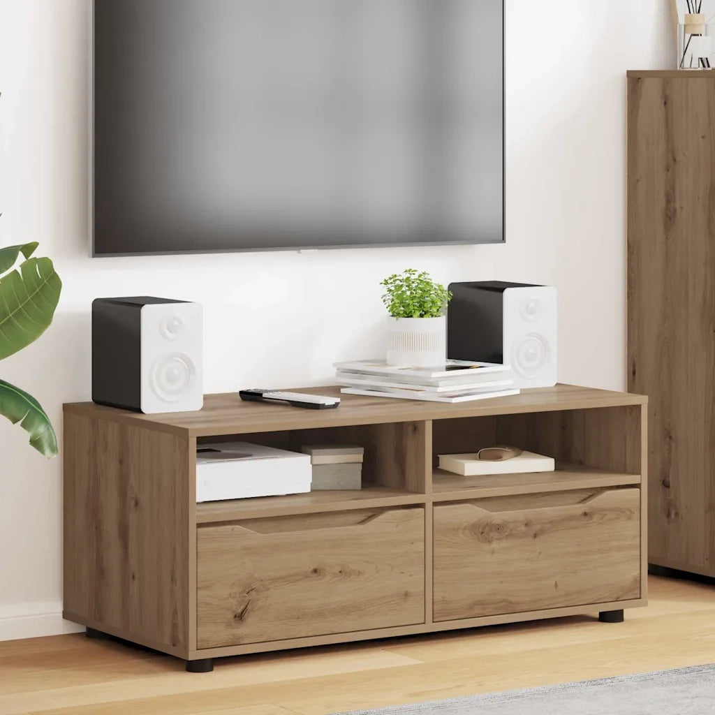 Mobile TV-Credenza per TV-Console TV Rovere artigianale 100 x 48 x 43 cm Legno multistrato