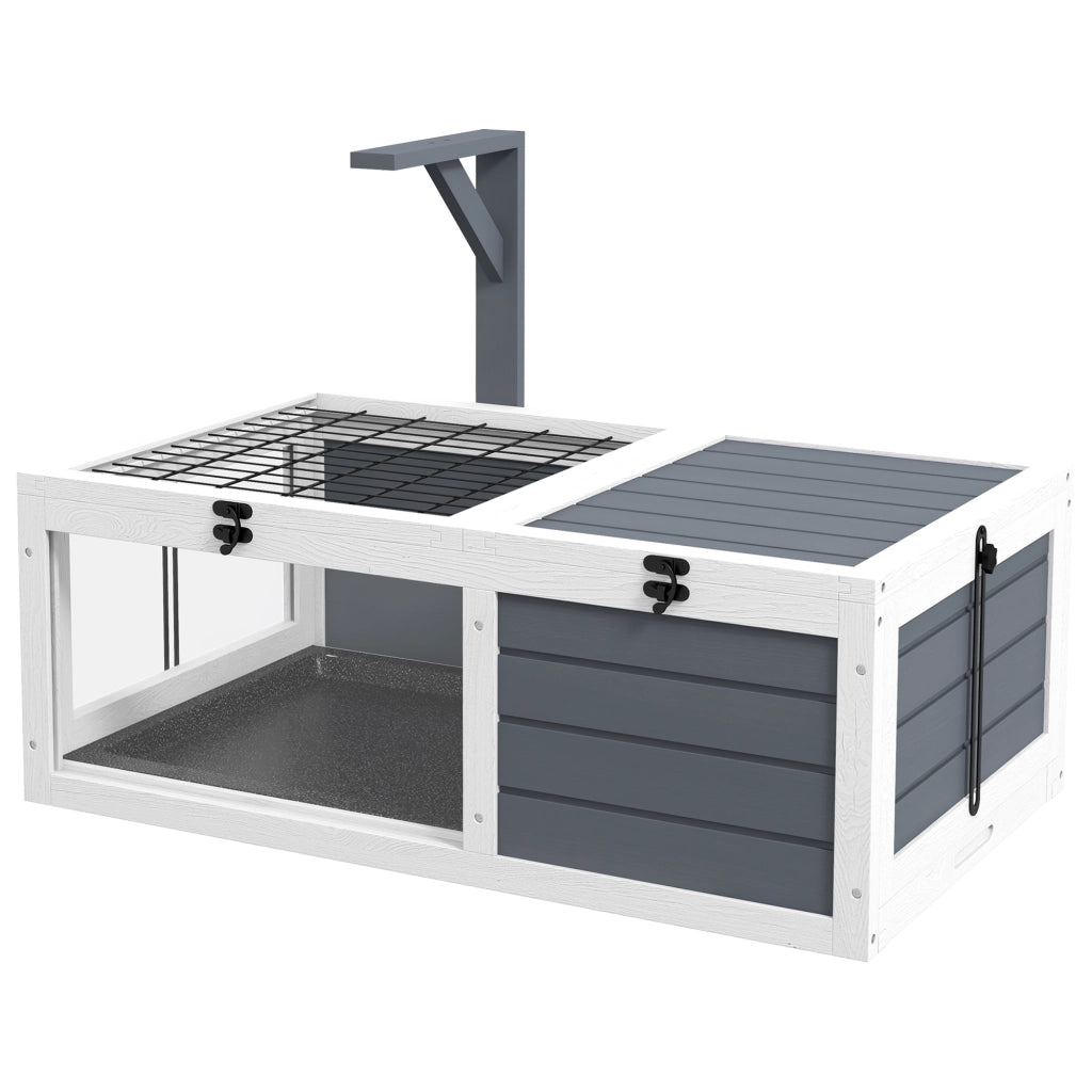 Casetta per Tartarughe con 2 Stanze ¨C zephmum ¨C Grigio Legno