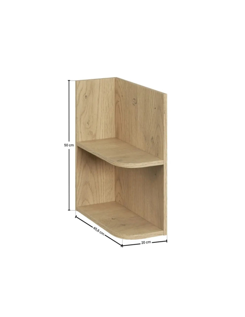 Mobile da arredo NATURA– Angolo arrotondato aperto– Colore rovere chiaro – L20 x H50 cm - Da appendere